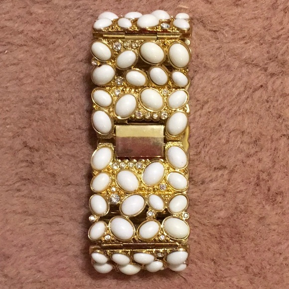 NWOT,REAL COLLECTIBLES BY ADRIENNE,IVORY ABALONE AND CRYSTAL WATCH - Picture 2 of 9